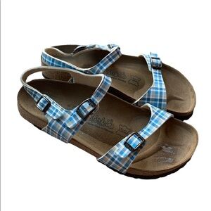 Birkenstock | Birks by Birkenstock Rio style blue plaid sandals 40